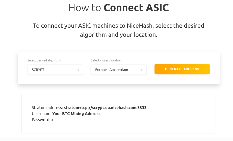 راه اندازی nicehash ASIC