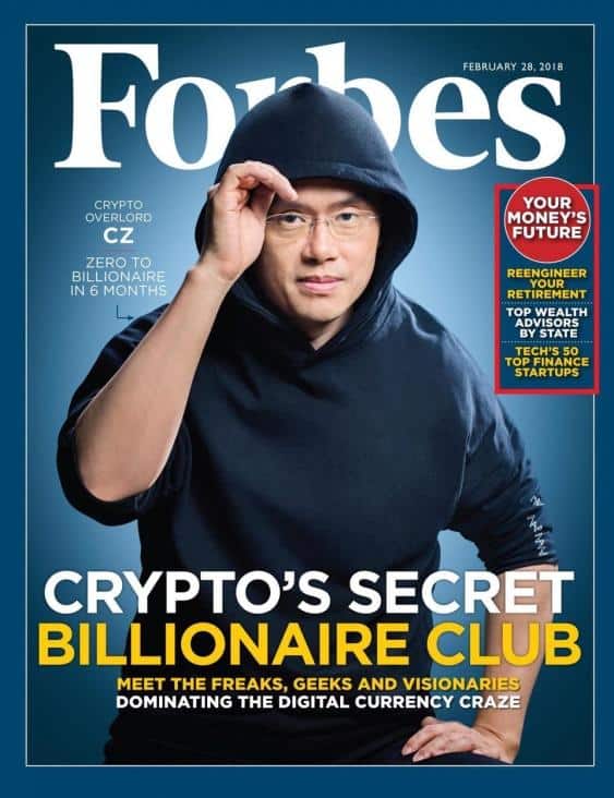 Changpeng Zhao, a Binance Virgile Simon Bertrand alapítója a Forbes számára