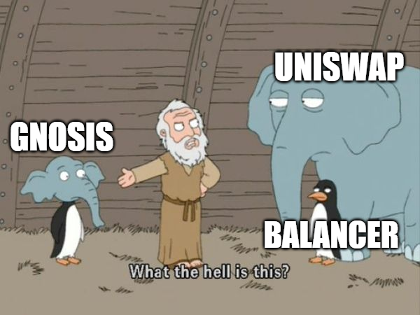 балансировщик gnosis и uniswap мем