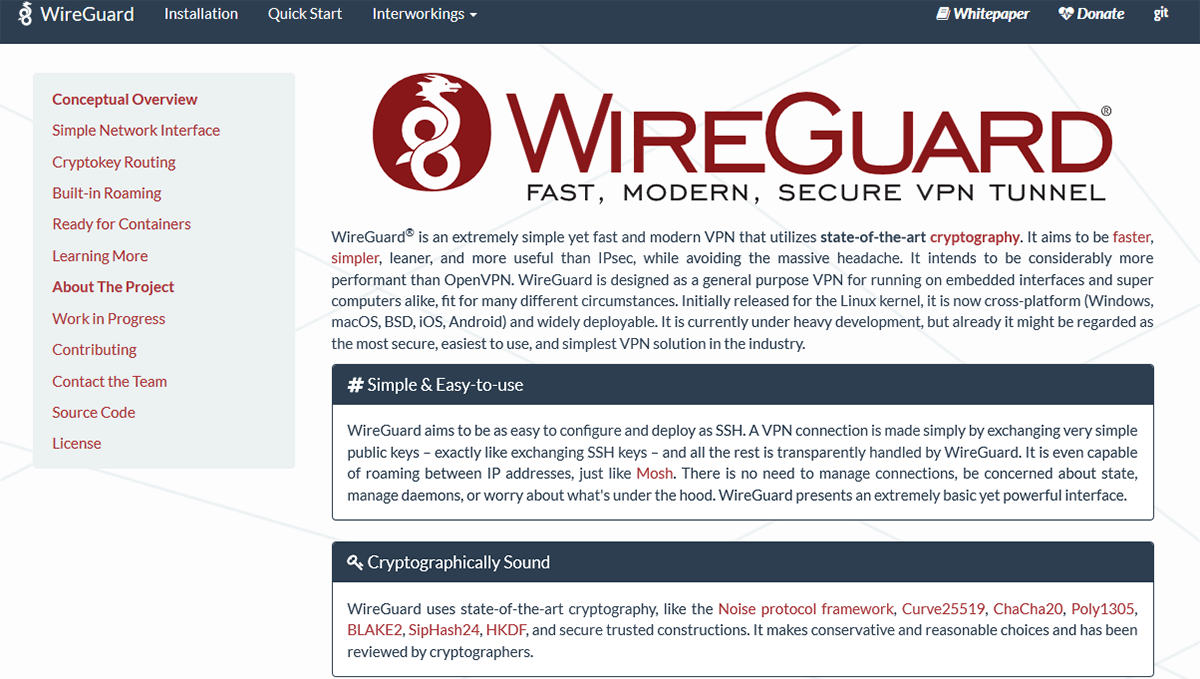 WireGuard VPN kezdőlap